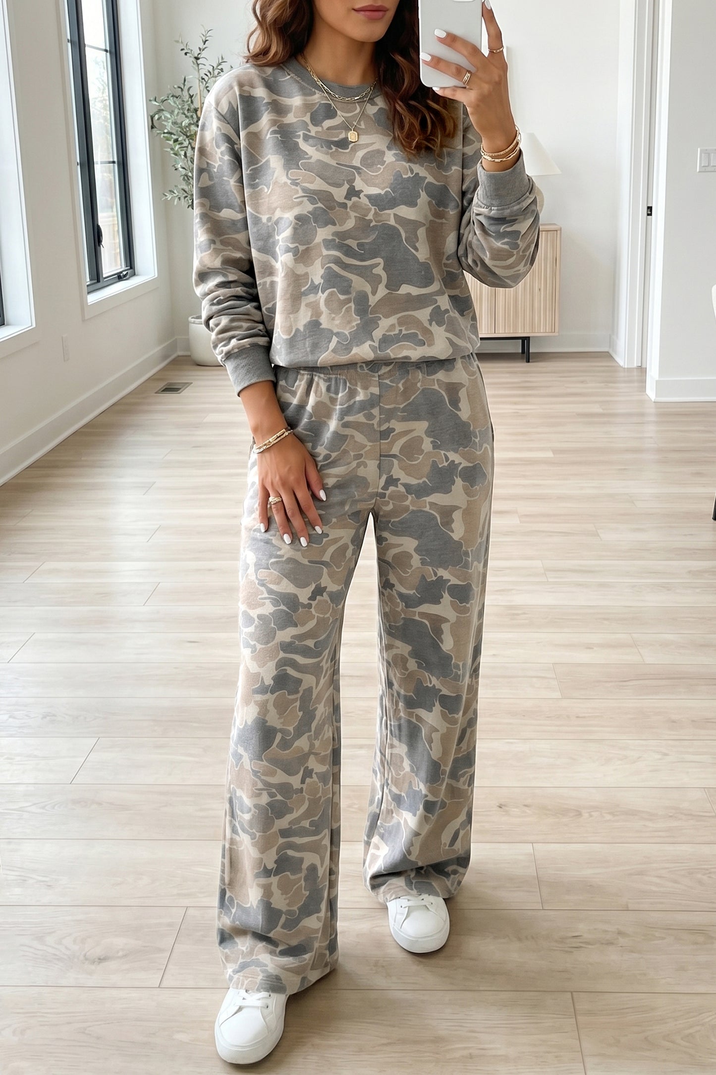 Camo Long Sleeve Lounge Set