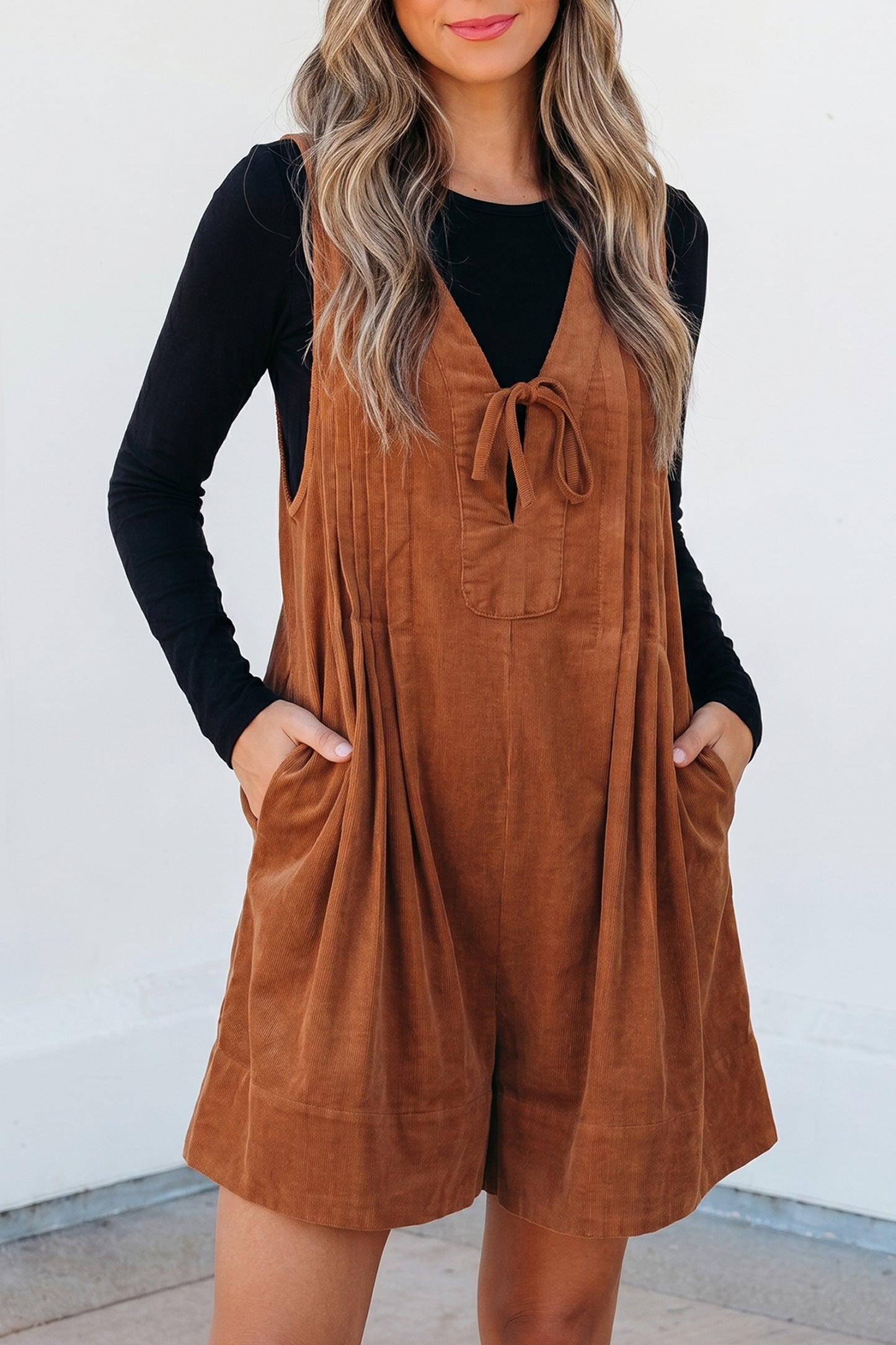 Corduroy Sleeveless Romper