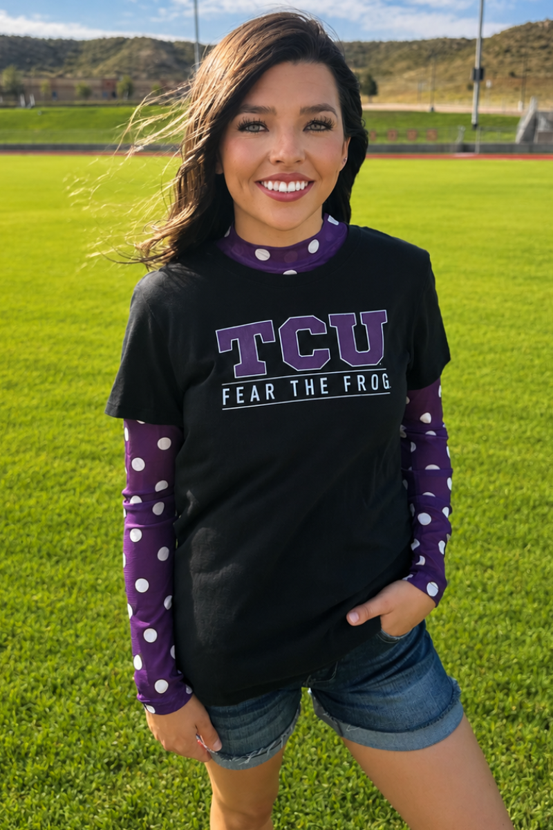 Kickoff Season Purple Mesh Top: S