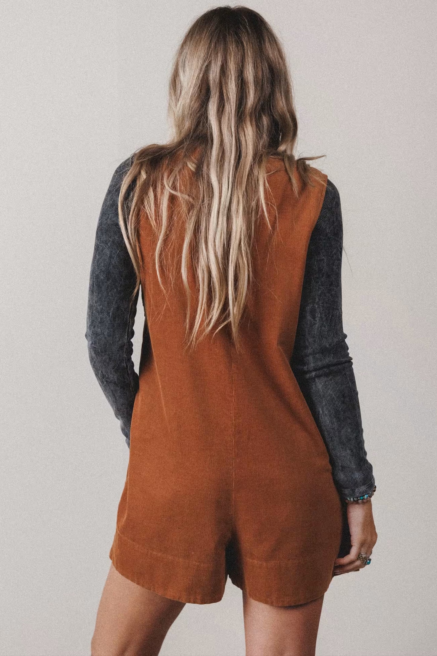Corduroy Sleeveless Romper