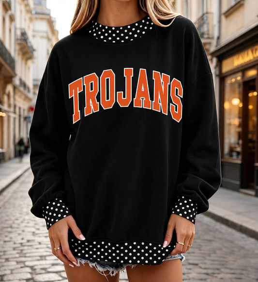 Trojans Polka Dot Mock Neck Sweatshirt