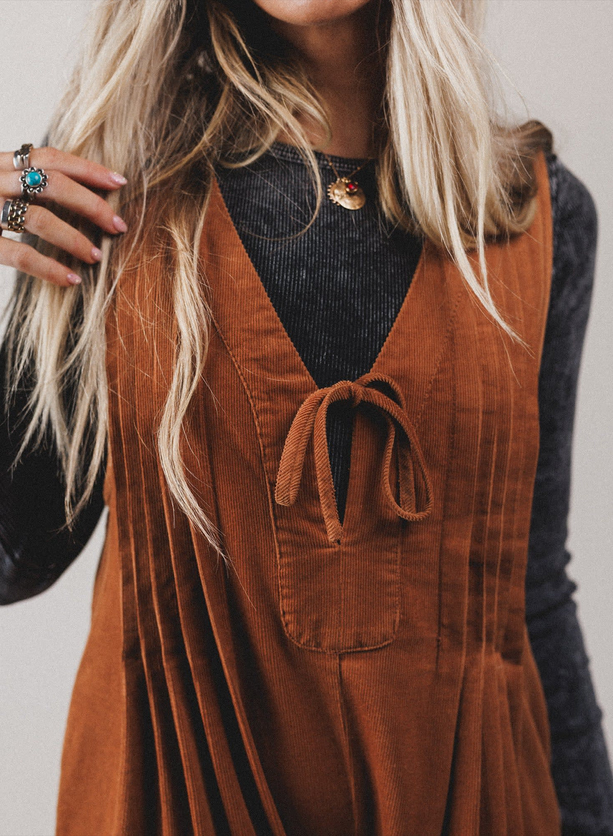 Corduroy Sleeveless Romper