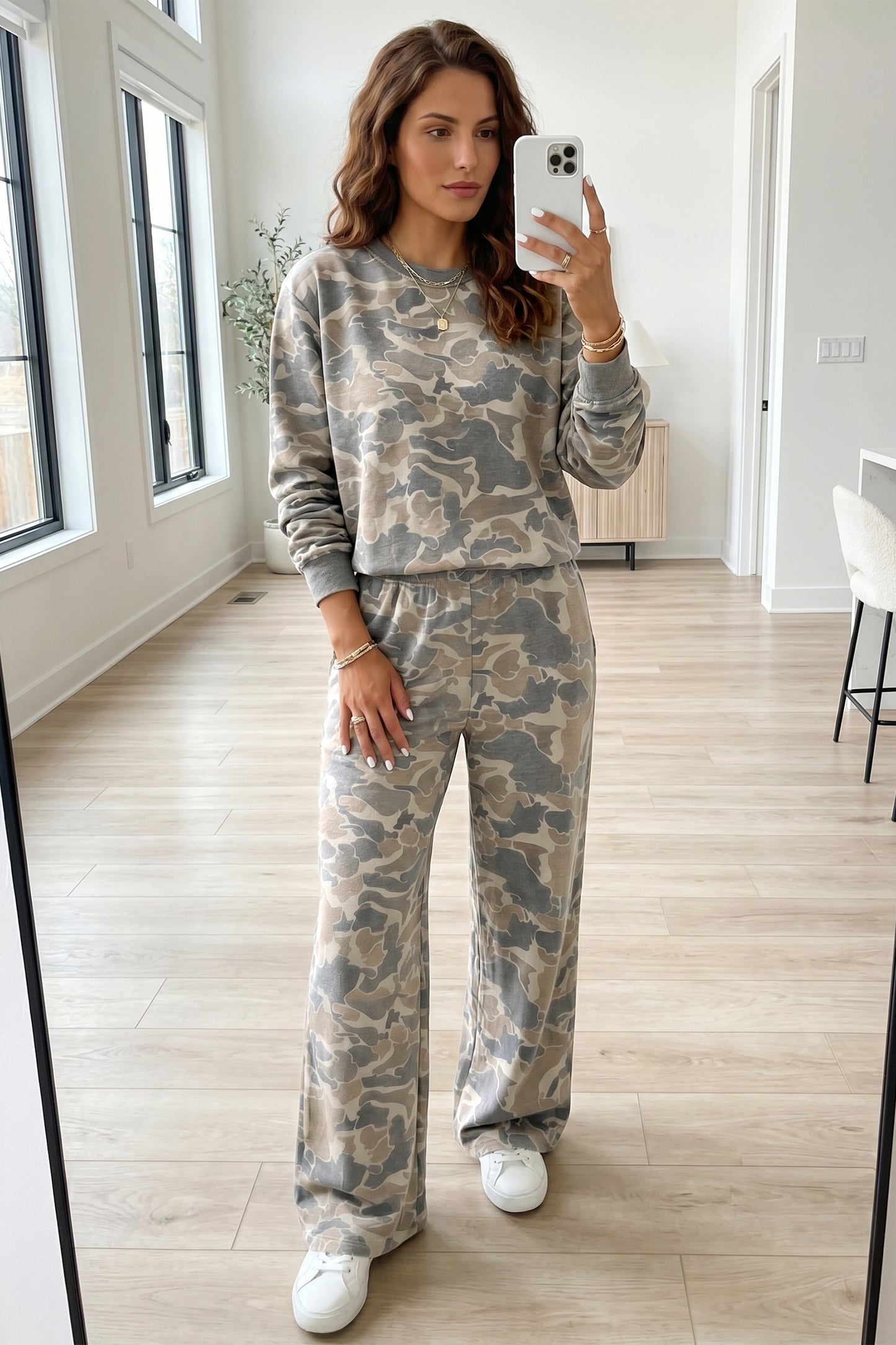 Camo Long Sleeve Lounge Set