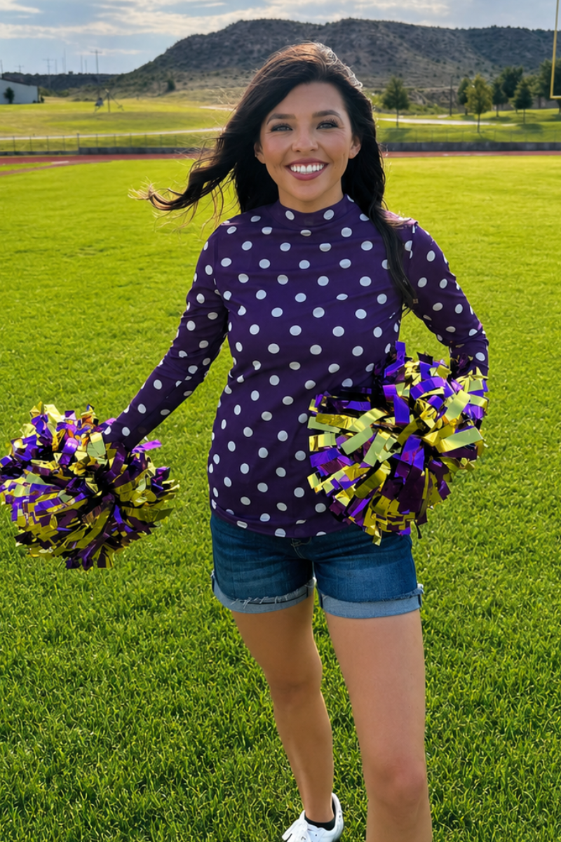 Kickoff Season Purple Mesh Top: S