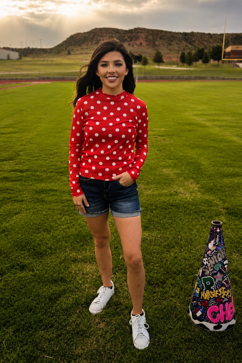 Kickoff Season Red Mesh Top: M