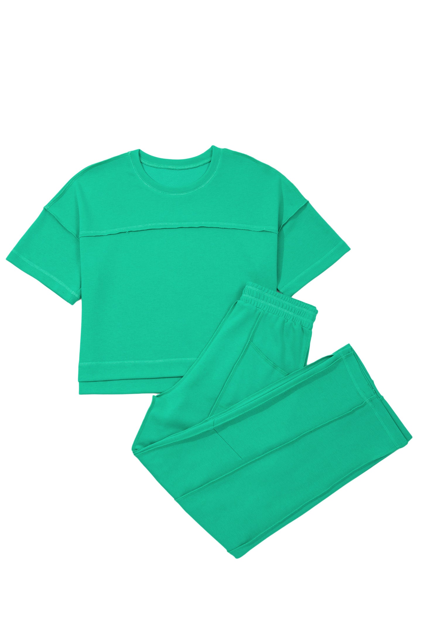 Racing Red Drop Shoulder Boxy Tee and Barrel Pants Set