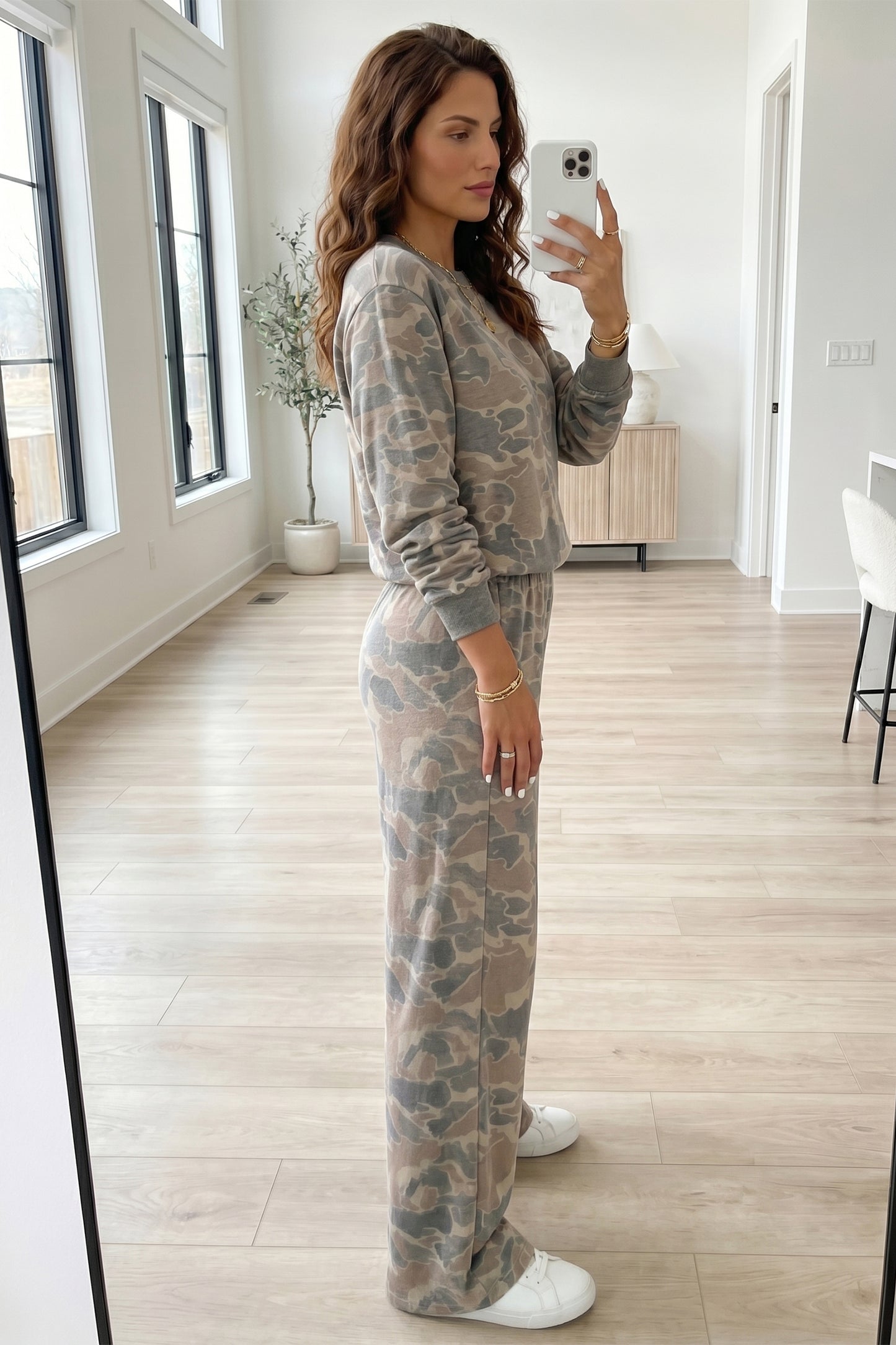 Camo Long Sleeve Lounge Set