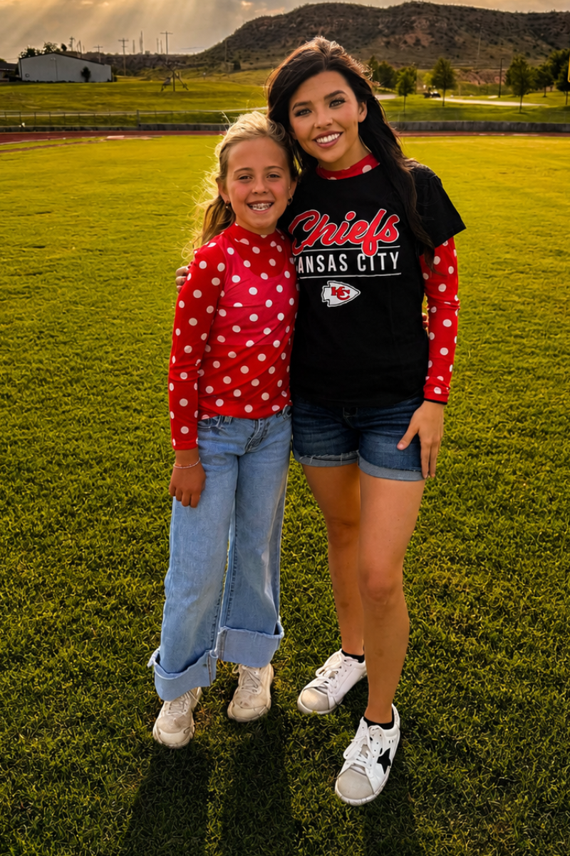 Kickoff Season Red Mesh Top: M