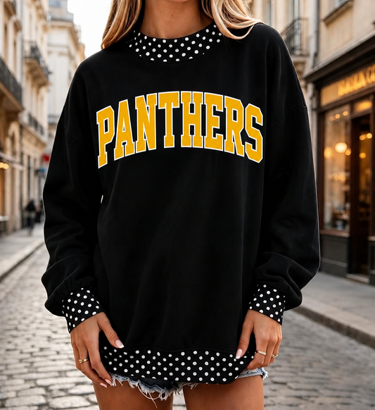 Panthers Polka Dot Mock Neck Sweatshirt