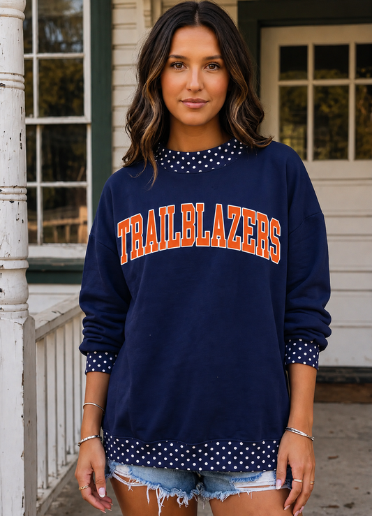 Trailblazers Polka Dot Mock Neck Sweatshirt