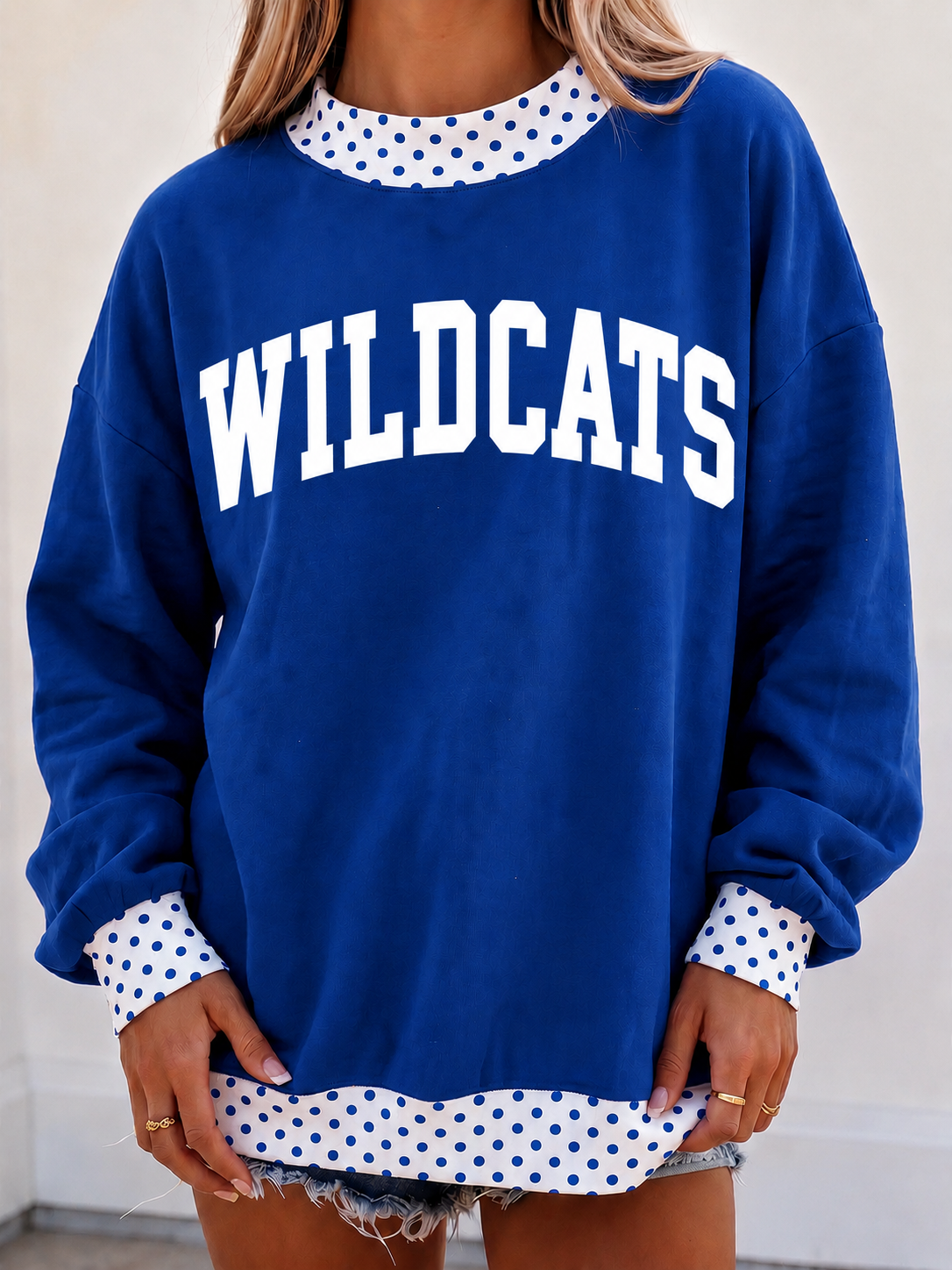 KY Wildcats Polka Dot Mock Neck Sweatshirt