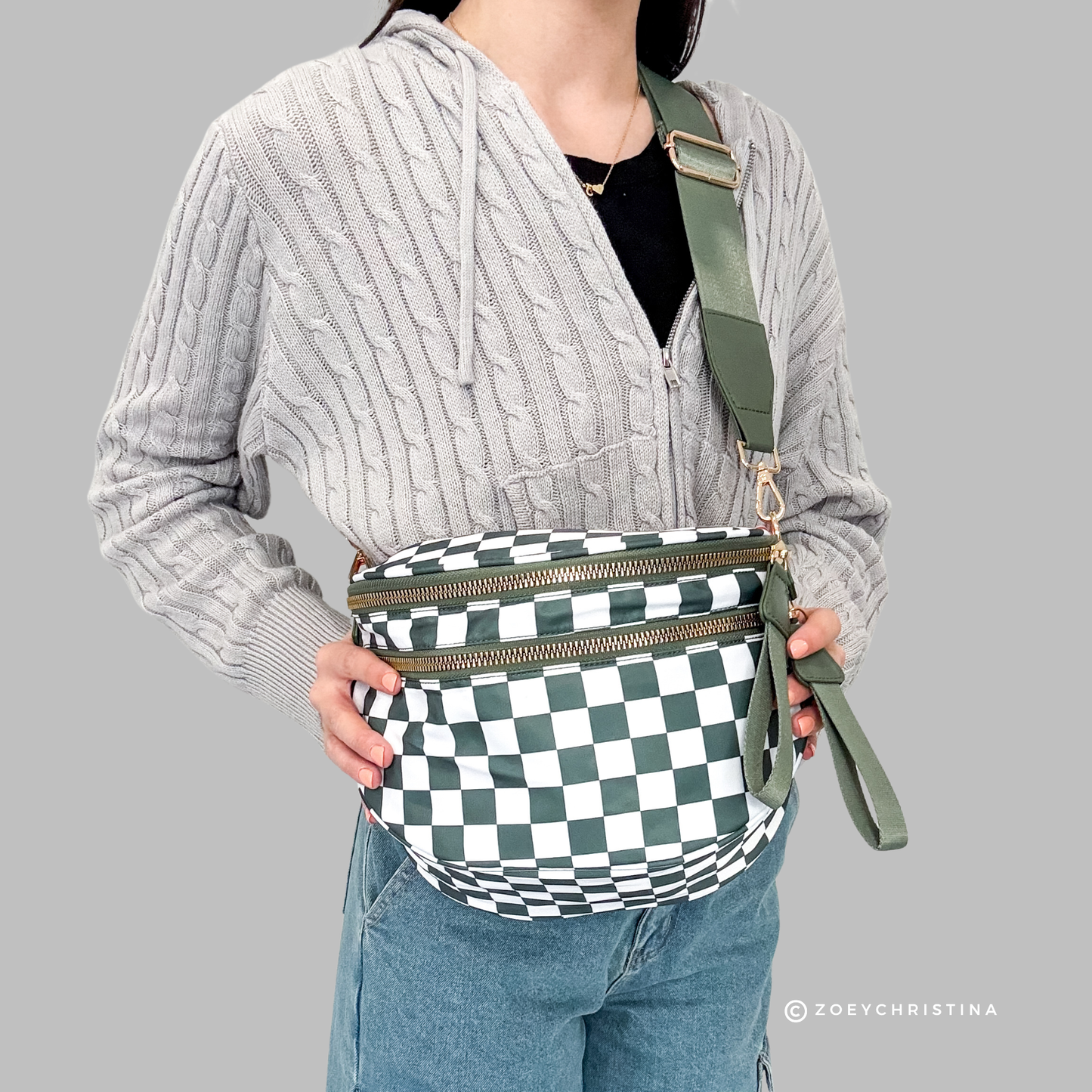 Crossbody Zipper Bag – 7 Colors, Removable Strap, Stylish: Dark Pink