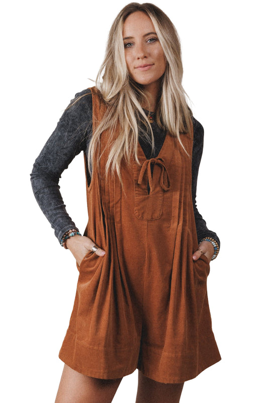 Corduroy Sleeveless Romper