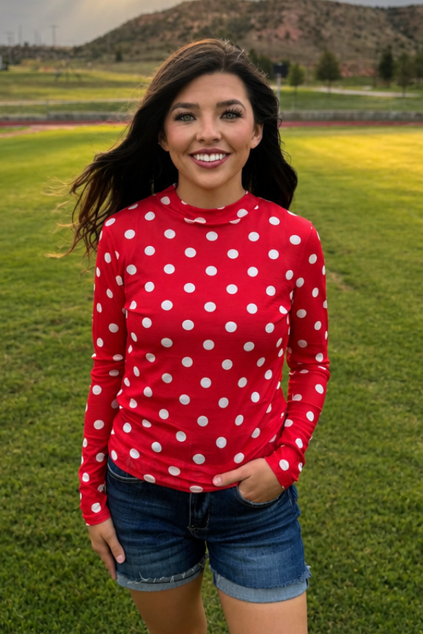 Kickoff Season Red Mesh Top: M